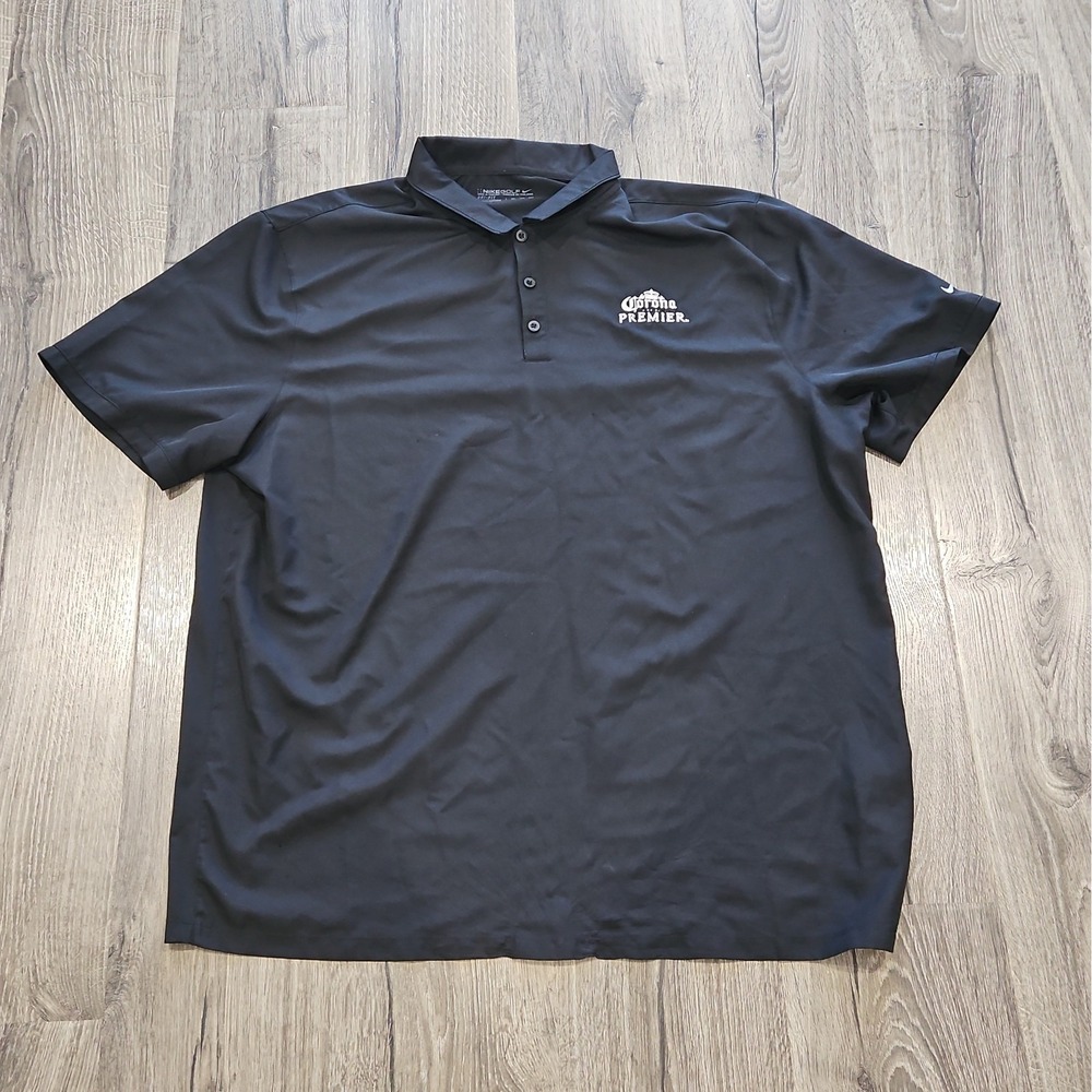 Nike Golf Polo Shirt Men's Size 2XL Corona Premier Logo Black Collared Beer